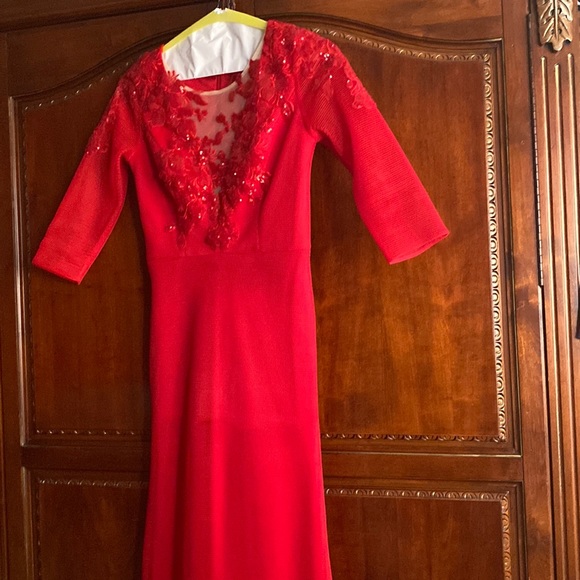 custom made Dresses & Skirts - Red custom made dress its two pieces you can wear it alone or with over skirt.